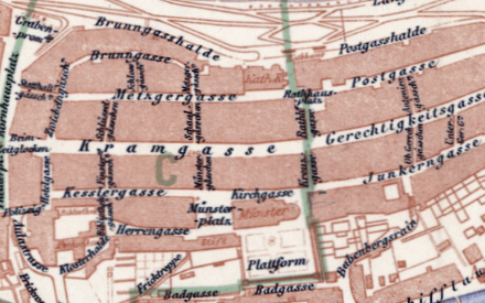 Vorschaubild Quartier- und Strassenplan der Stadt Bern 1882