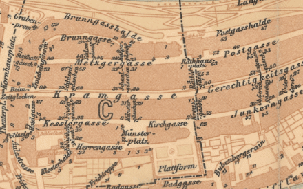Vorschaubild Quartier- und Strassenplan der Stadt Bern 1892