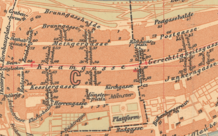 Vorschaubild Quartier- und Strassenplan der Stadt Bern 1898
